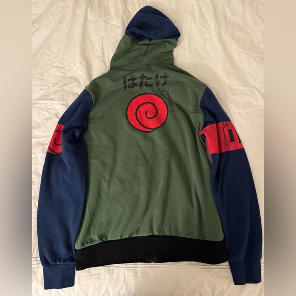 Hot Topic Jacket Mens Medium Green Naruto Shippuden Kakashi Hatake Hoodie Anime - Picture 3 of 3